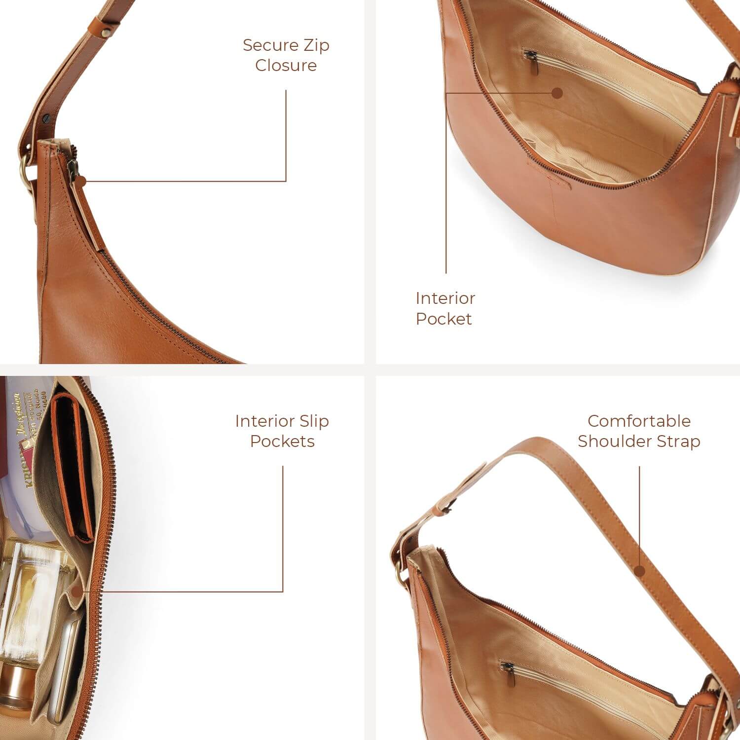 Paris Half Moon Shoulder Bag | | Tan